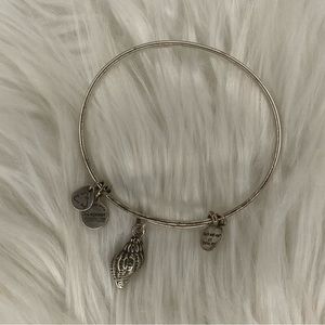Alex and Ani Rafaelian Silver Conch Shell Charm Bangle Bracelet
